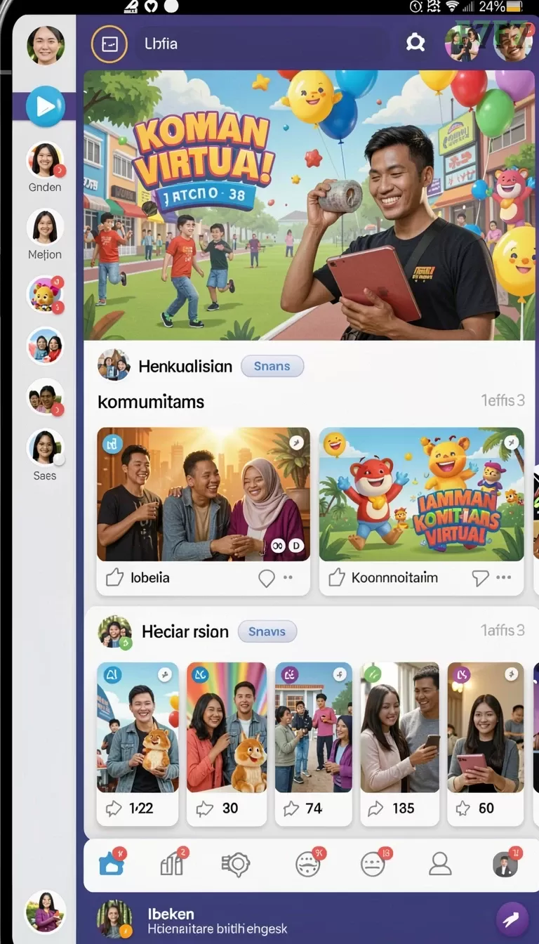 Cuplikan layar RP33 — menu navigasi
